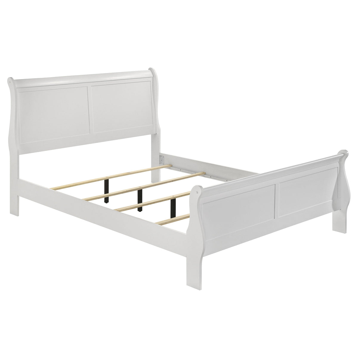 Louis Philippe 47-inch Full Sleigh Panel Bed White - MyWaynesHome #