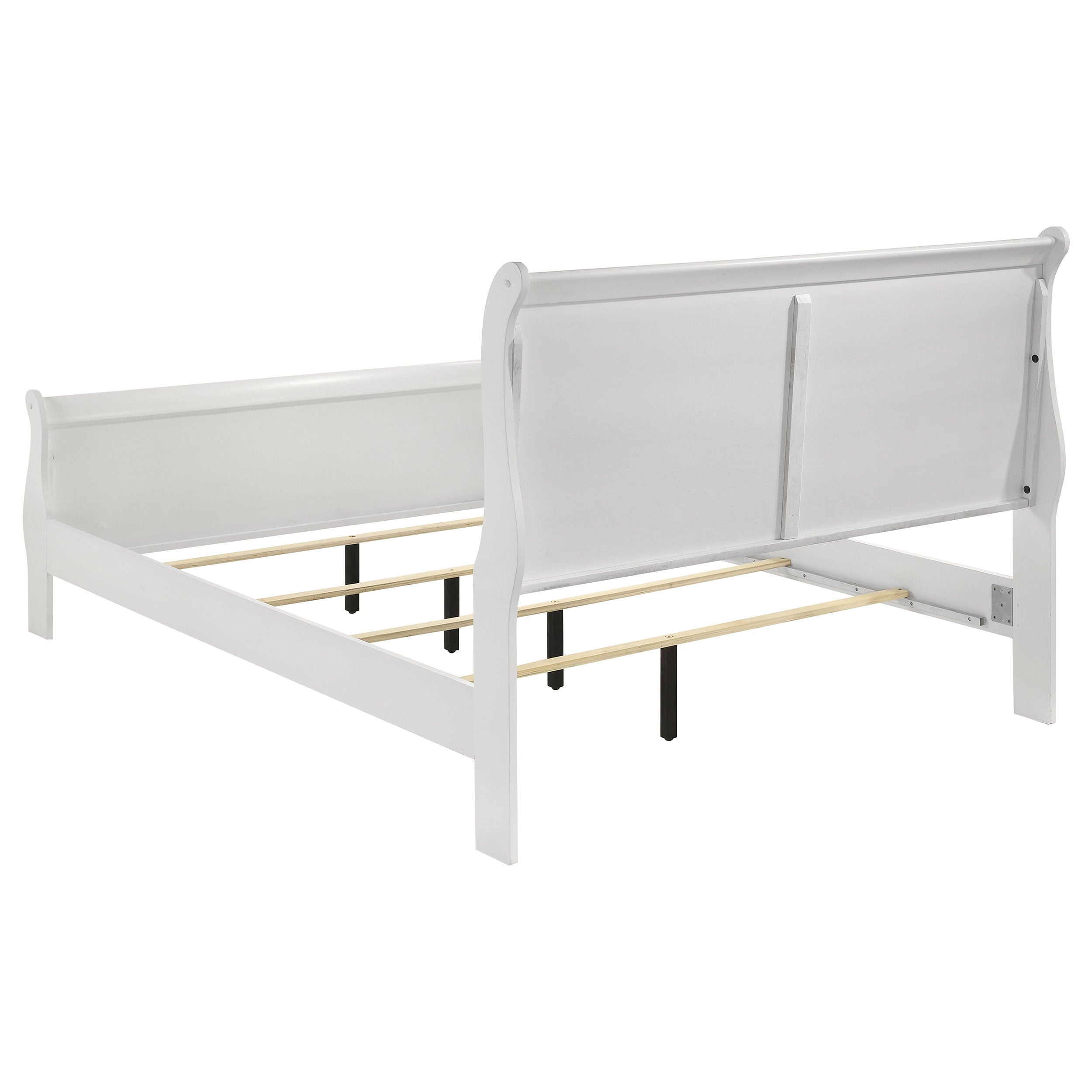 Louis Philippe 47-inch Full Sleigh Panel Bed White - MyWaynesHome #
