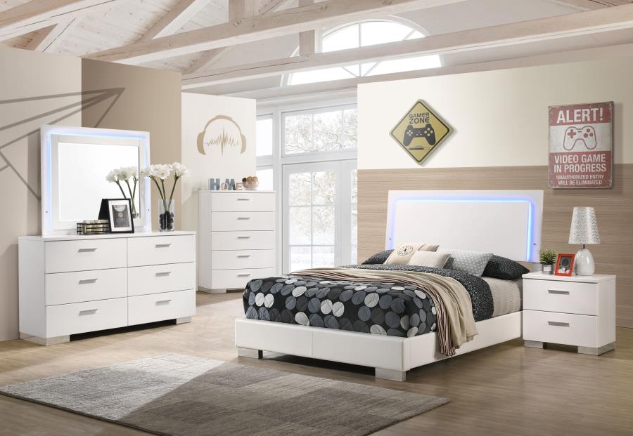 Felicity White Full Bed 5 Pc Set - MyWaynesHome #