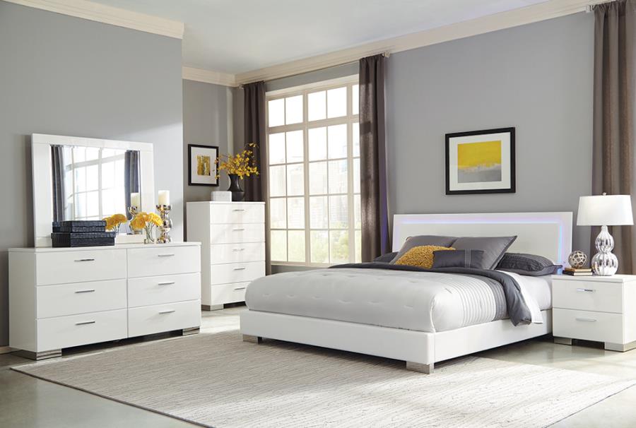 Felicity White Queen Bed 5 Pc Set - MyWaynesHome #