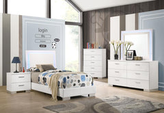 Felicity White Twin Bed 5 Pc Set - MyWaynesHome #