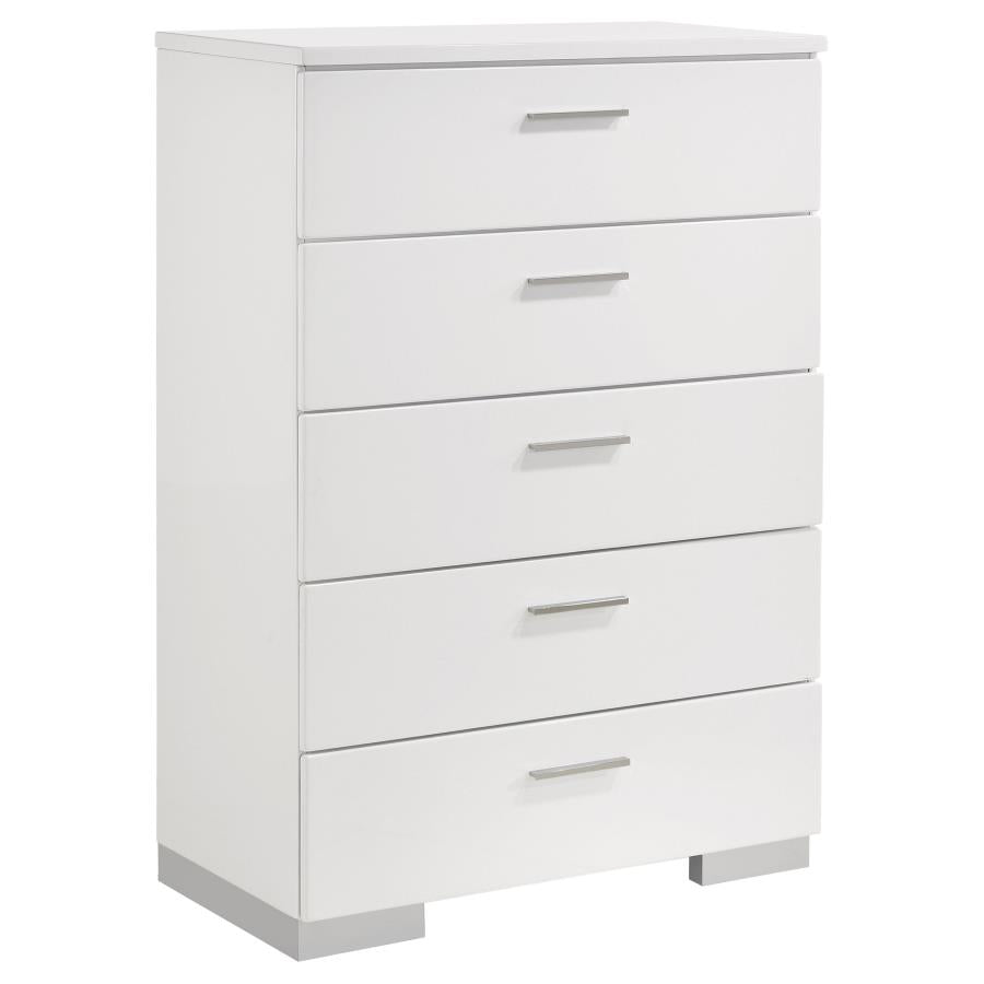 Felicity White Twin Bed 5 Pc Set - MyWaynesHome #