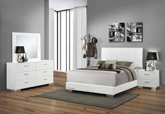 Felicity White California King Bed 4 Pc Set - MyWaynesHome #