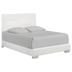 Felicity White California King Bed 4 Pc Set - MyWaynesHome #