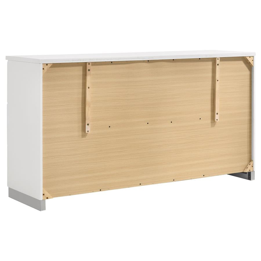 Felicity White California King Bed 4 Pc Set - MyWaynesHome #