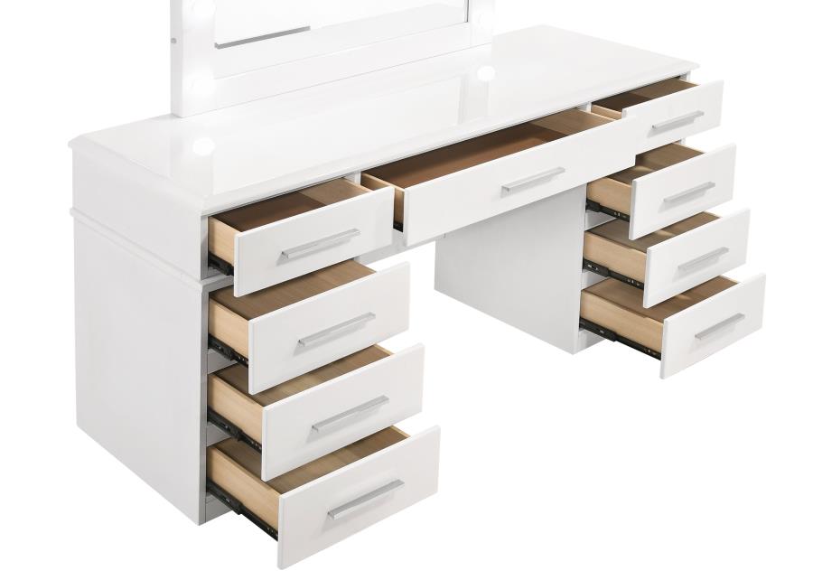 Felicity White Vanity Table & Mirror - MyWaynesHome #