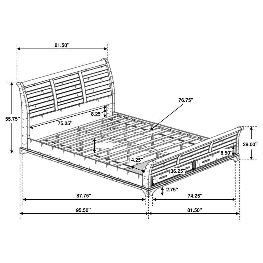 Elk Grove Brown Eastern King Bed 5 Pc Set - MyWaynesHome #
