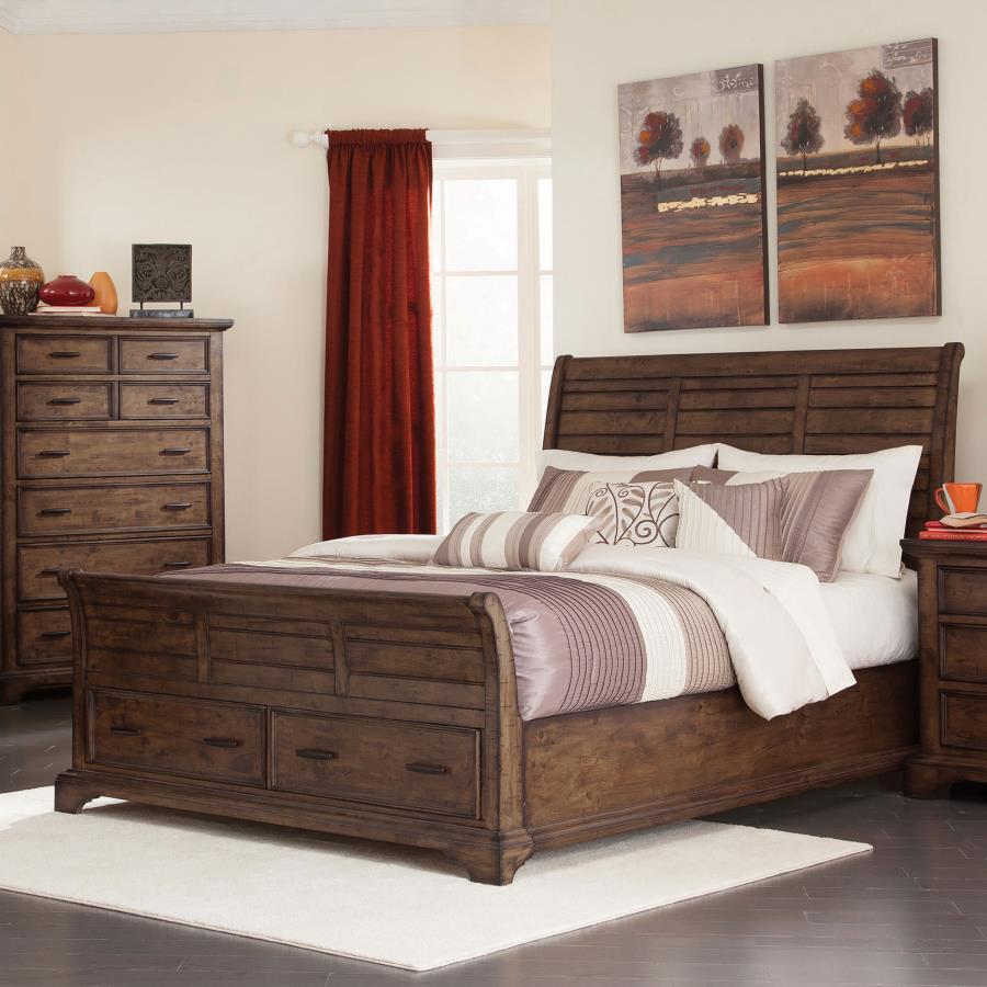 Elk Grove Brown Eastern King Storage Bed - MyWaynesHome #