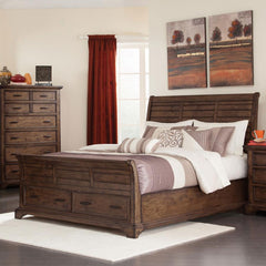 Elk Grove Brown Eastern King Storage Bed - MyWaynesHome #