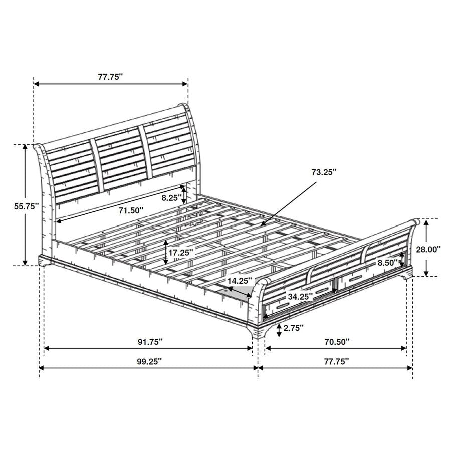 Elk Grove Brown California King Bed 5 Pc Set - MyWaynesHome #