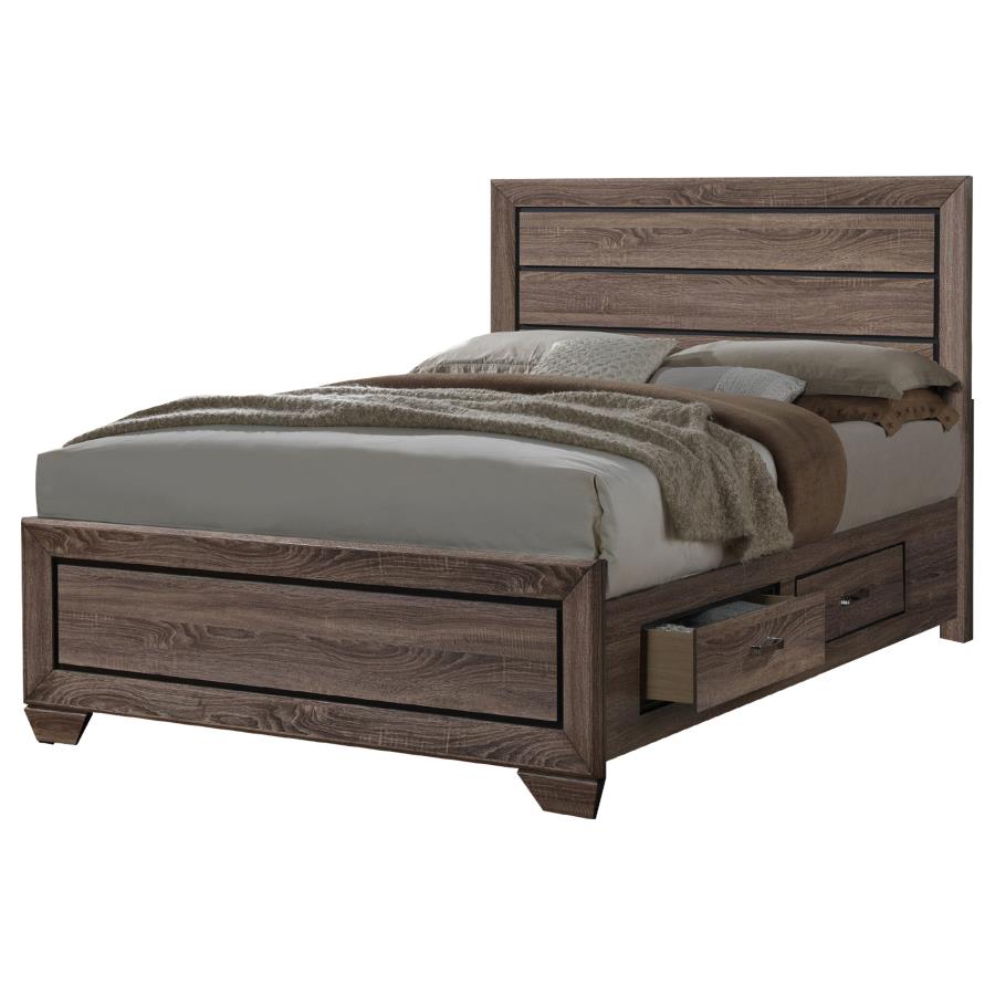 Kauffman Brown Eastern King Storage Bed - MyWaynesHome #
