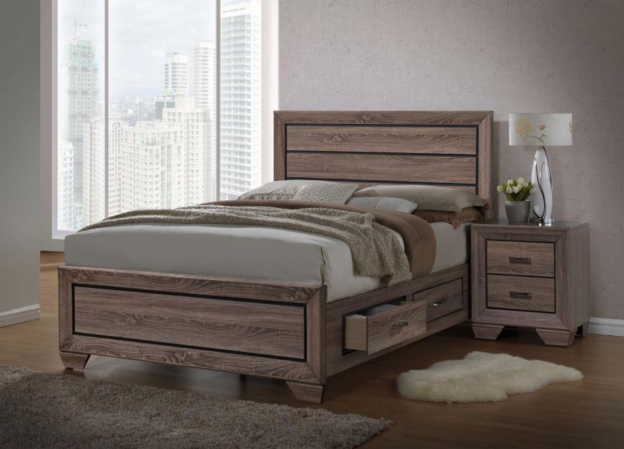 Kauffman Brown California King Bed 4 Pc Set - MyWaynesHome #