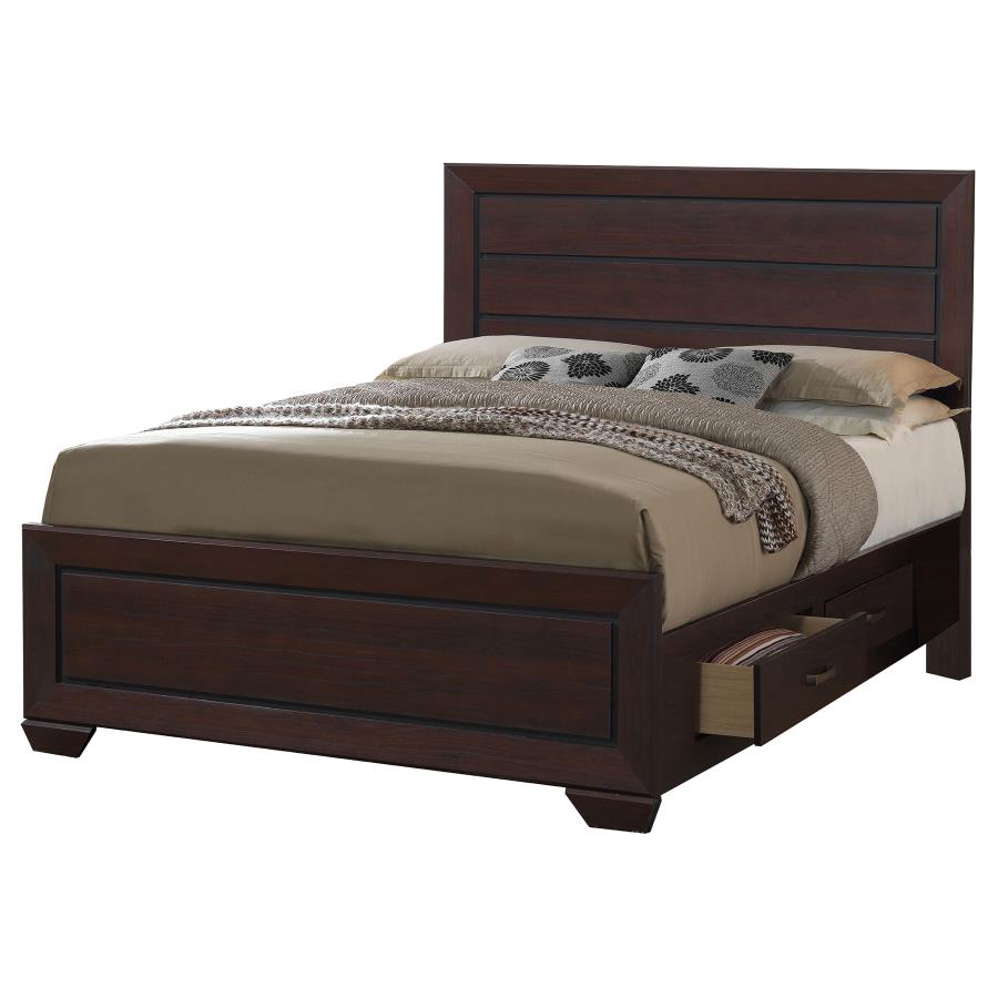 Kauffman Brown Eastern King Storage Bed - MyWaynesHome #