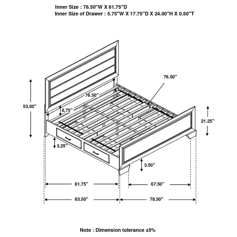 Kauffman Brown Eastern King Storage Bed - MyWaynesHome #