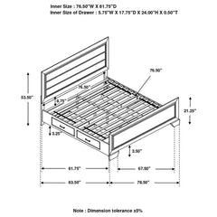Kauffman Brown Eastern King Storage Bed - MyWaynesHome #