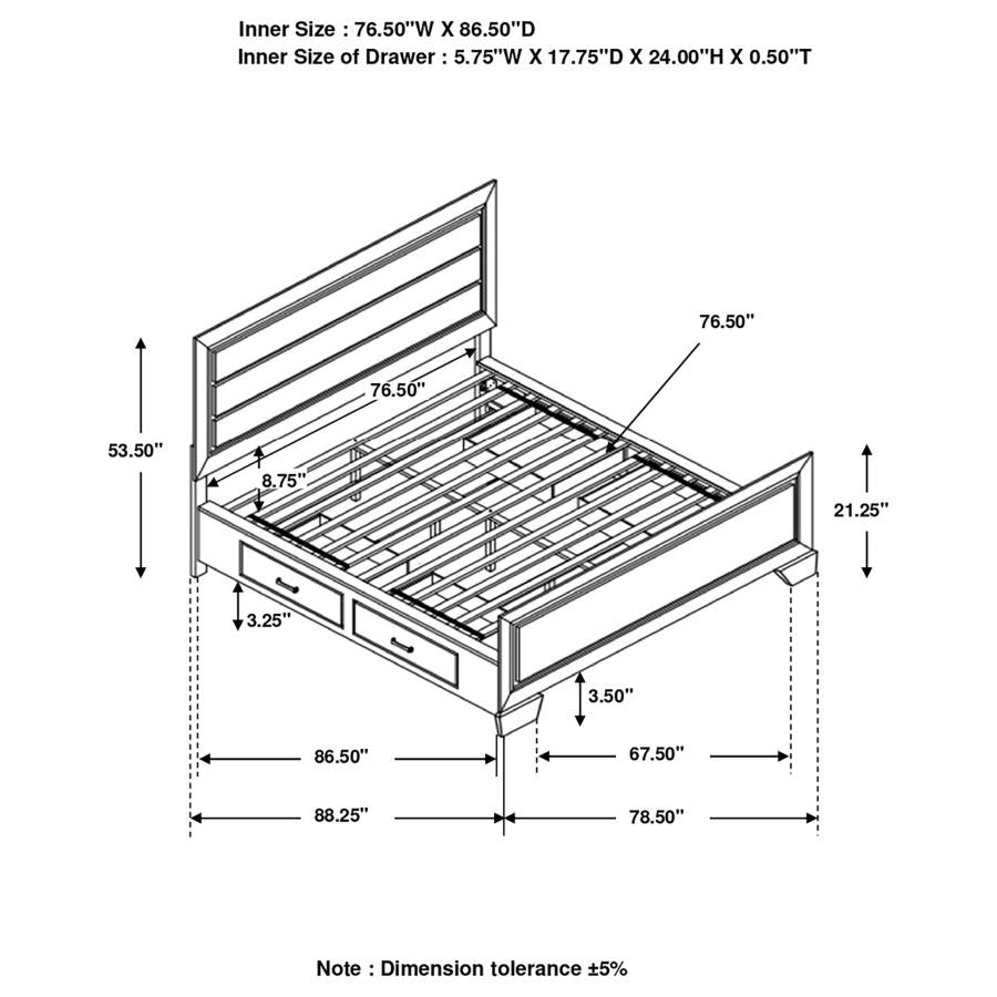 Kauffman Brown California King Storage Bed - MyWaynesHome #
