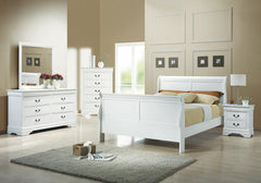 Louis Philippe White Full Bed 5 Pc Set - MyWaynesHome #