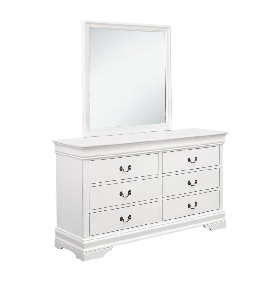 Louis Philippe White Queen Bed 5 Pc Set - MyWaynesHome #
