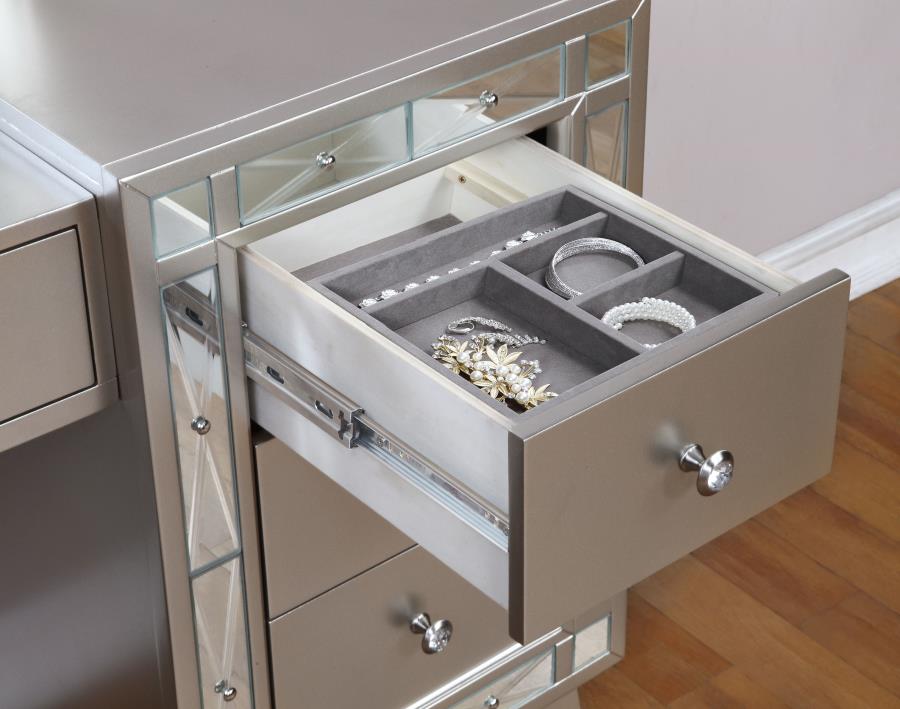 Leighton Silver Vanity Table & Stool - MyWaynesHome #