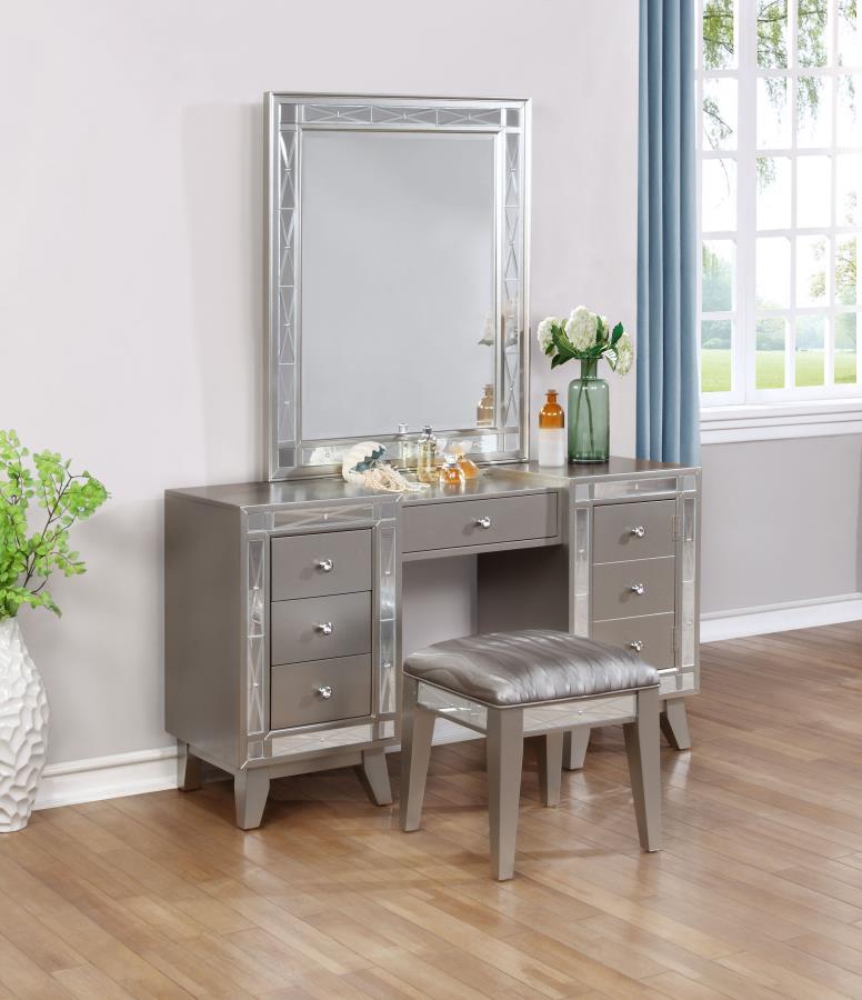 Leighton Silver Vanity Table & Stool - MyWaynesHome #
