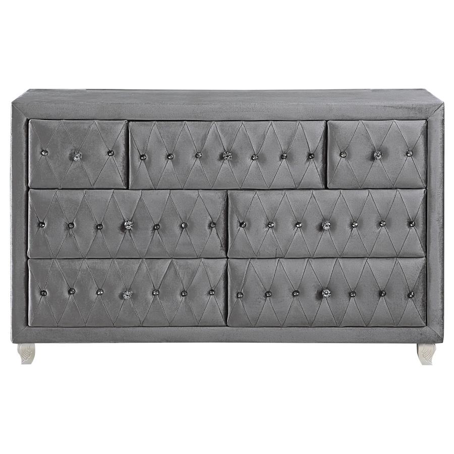 Deanna Grey Eastern King Bed 5 Pc Set - MyWaynesHome #