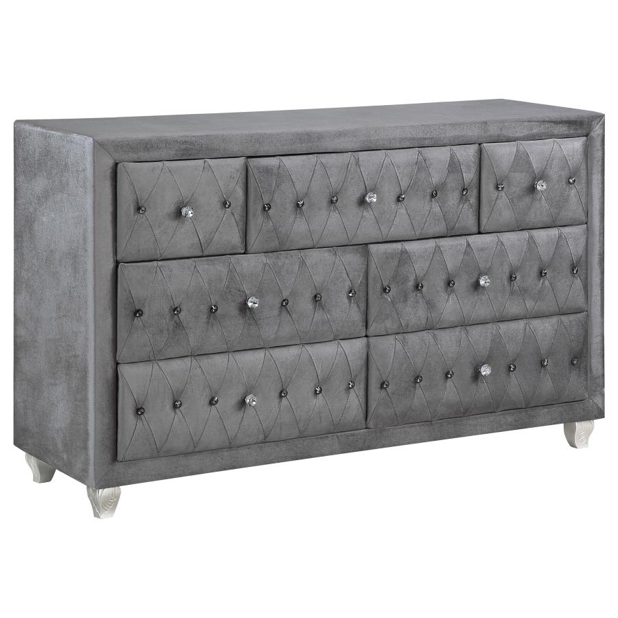 Deanna Grey California King Bed 5 Pc Set - MyWaynesHome #