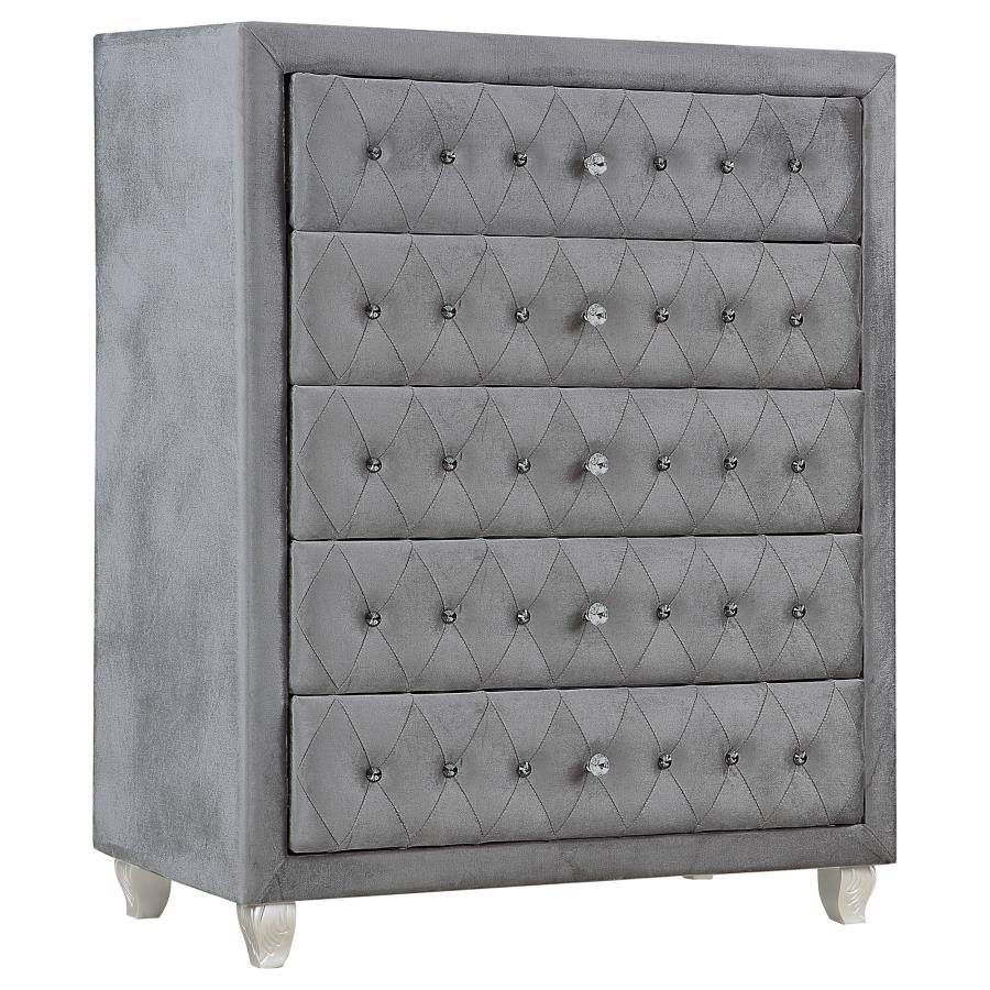 Deanna Grey Queen Bed 5 Pc Set - MyWaynesHome #