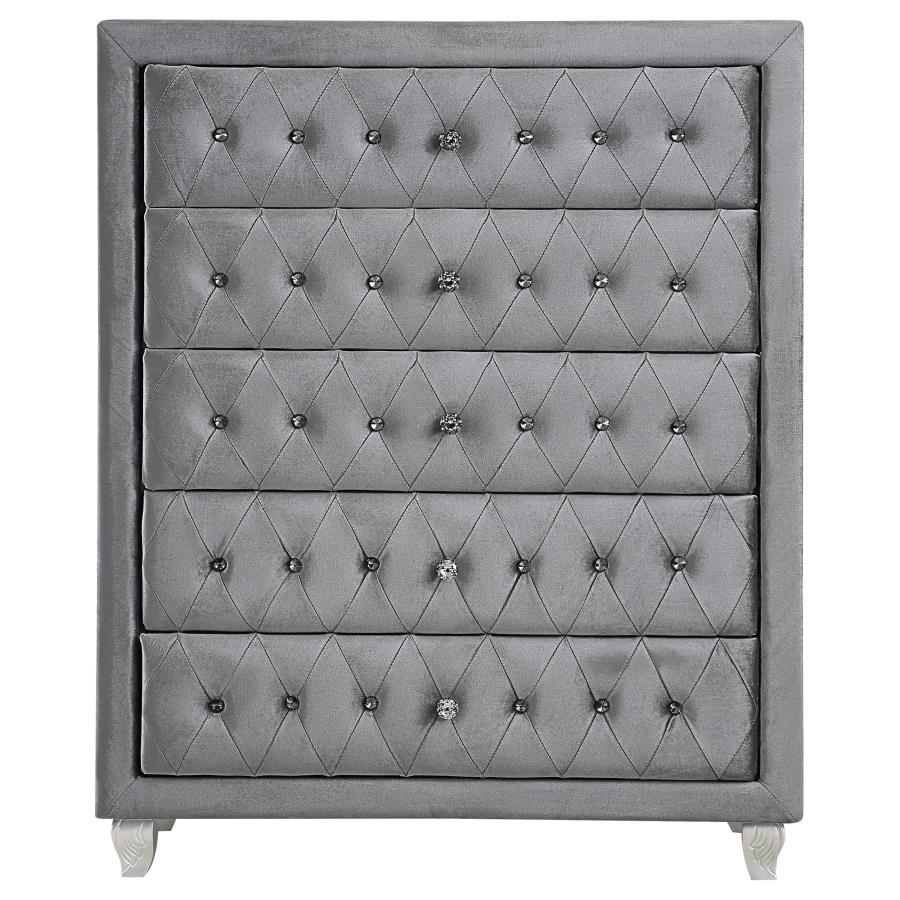Deanna Grey Queen Bed 5 Pc Set - MyWaynesHome #