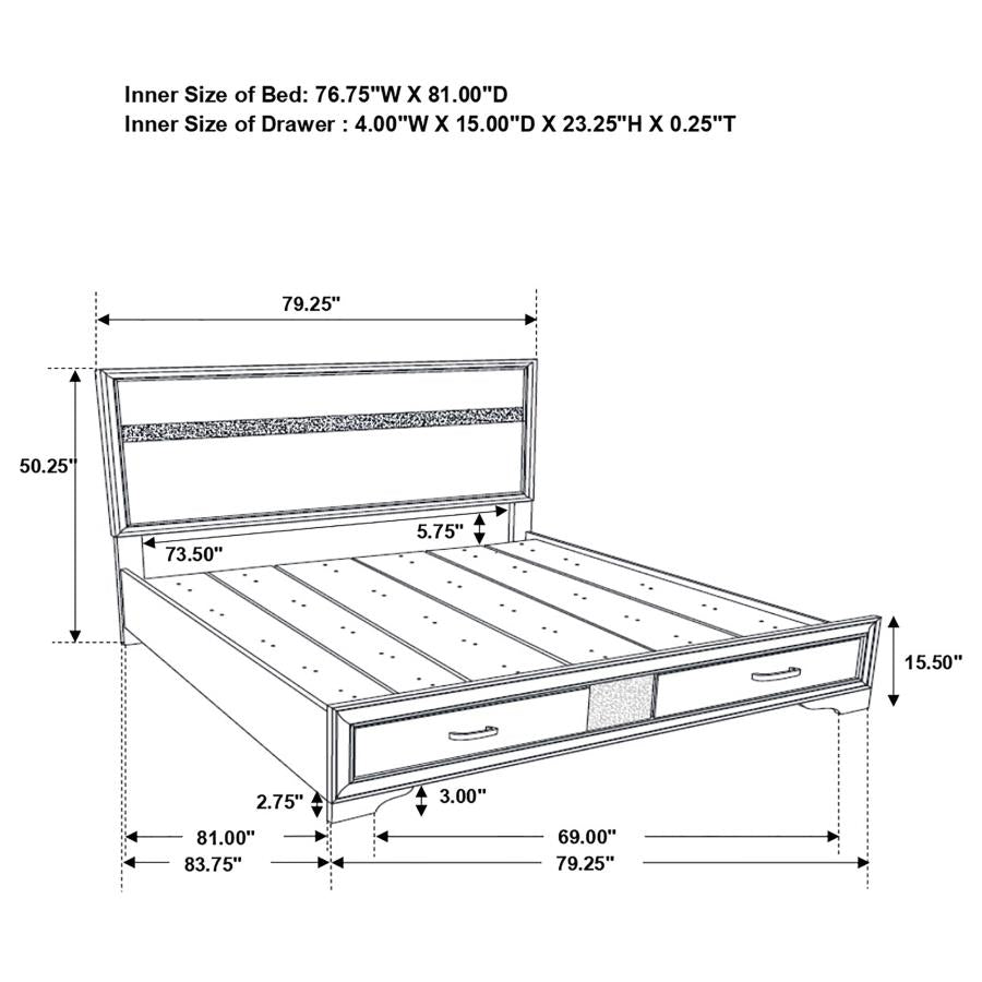 Miranda White Eastern King Bed 5 Pc Set - MyWaynesHome #