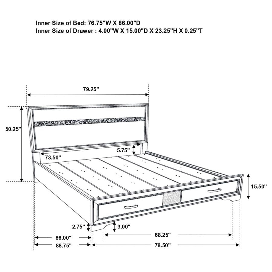 Miranda White California King Bed 5 Pc Set - MyWaynesHome #