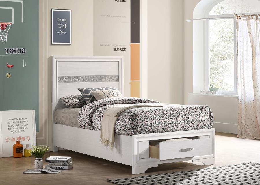 Miranda White Twin Storage Bed - MyWaynesHome #