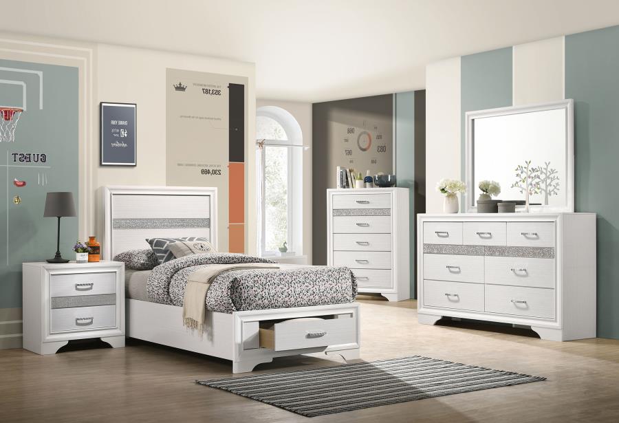 Miranda White Twin Storage Bed - MyWaynesHome #