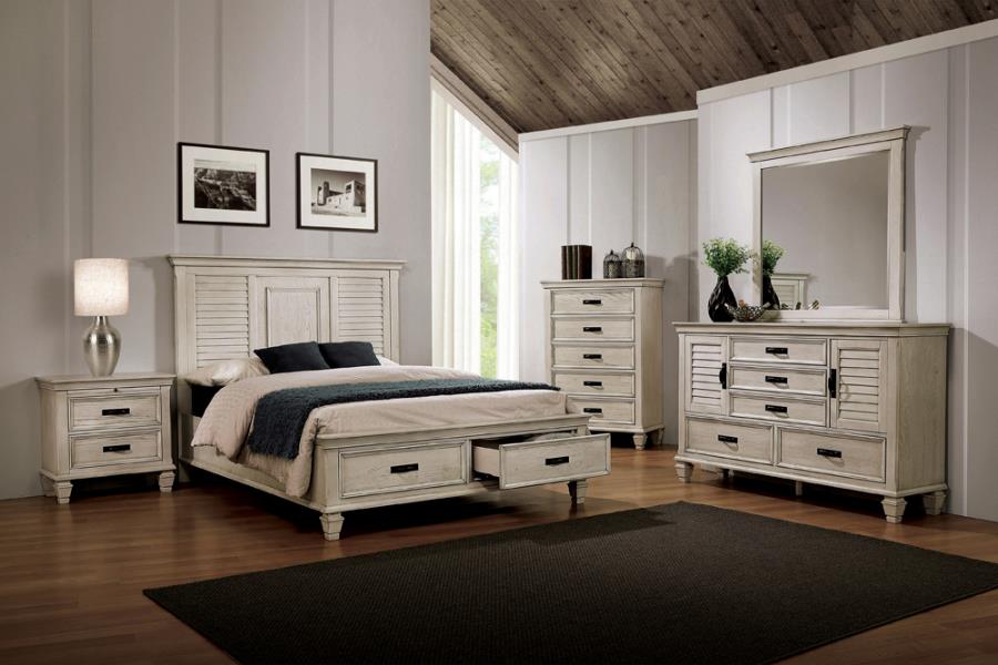 Franco Ivory Eastern King Bed 4 Pc Set - MyWaynesHome #
