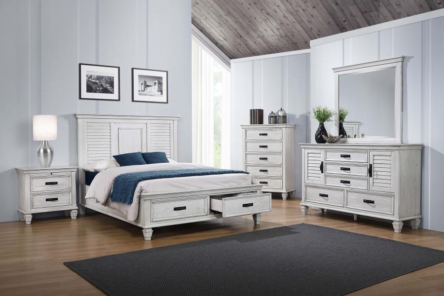 Franco Ivory California King Storage Bed - MyWaynesHome #