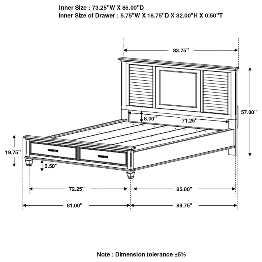 Franco Ivory California King Storage Bed - MyWaynesHome #