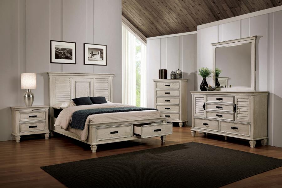 Franco Ivory Queen Bed 4 Pc Set - MyWaynesHome #