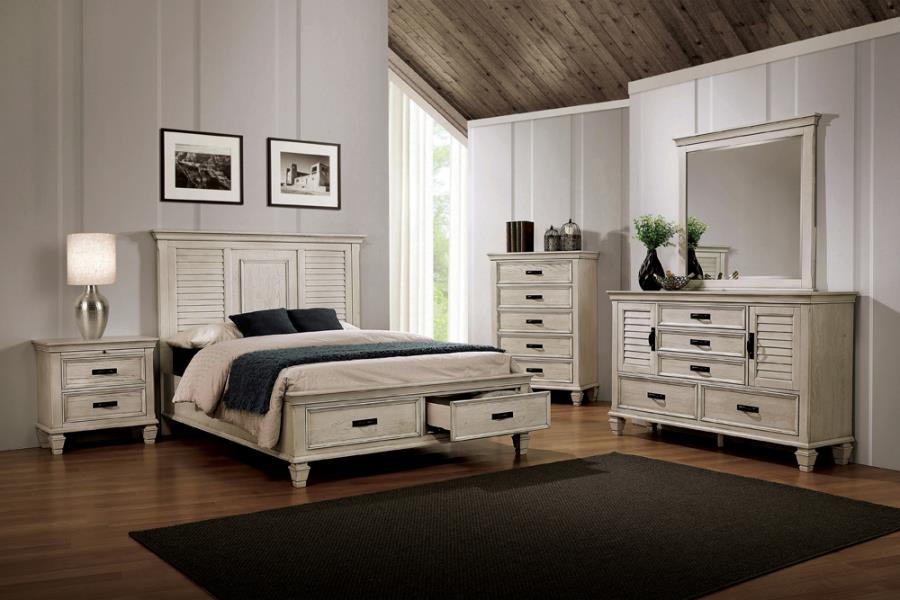 Franco Ivory Queen Bed 5 Pc Set - MyWaynesHome #