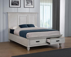Franco Ivory Queen Storage Bed - MyWaynesHome #