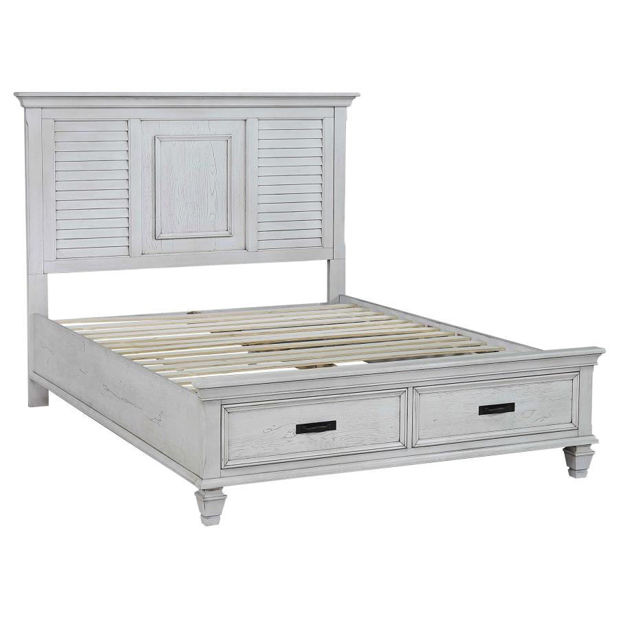 Franco Ivory Queen Storage Bed - MyWaynesHome #