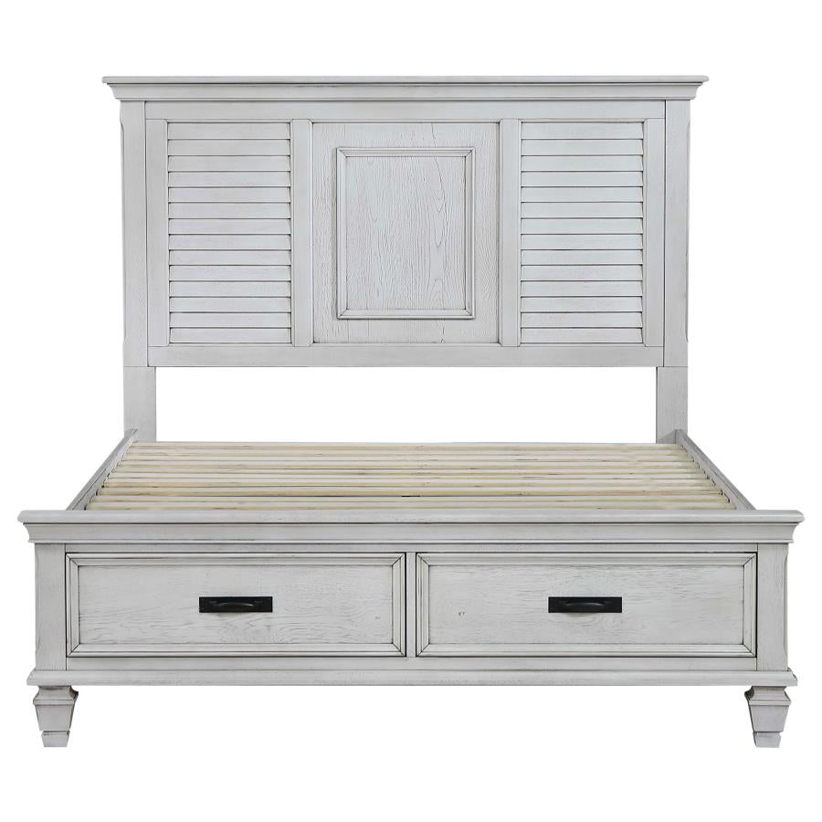 Franco Ivory Queen Storage Bed - MyWaynesHome #