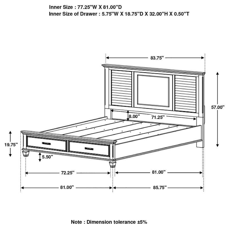 Franco Grey Eastern King Storage Bed - MyWaynesHome #