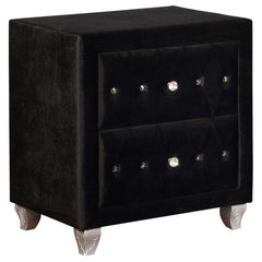 Deanna Black Eastern King Bed 4 Pc Set - MyWaynesHome #