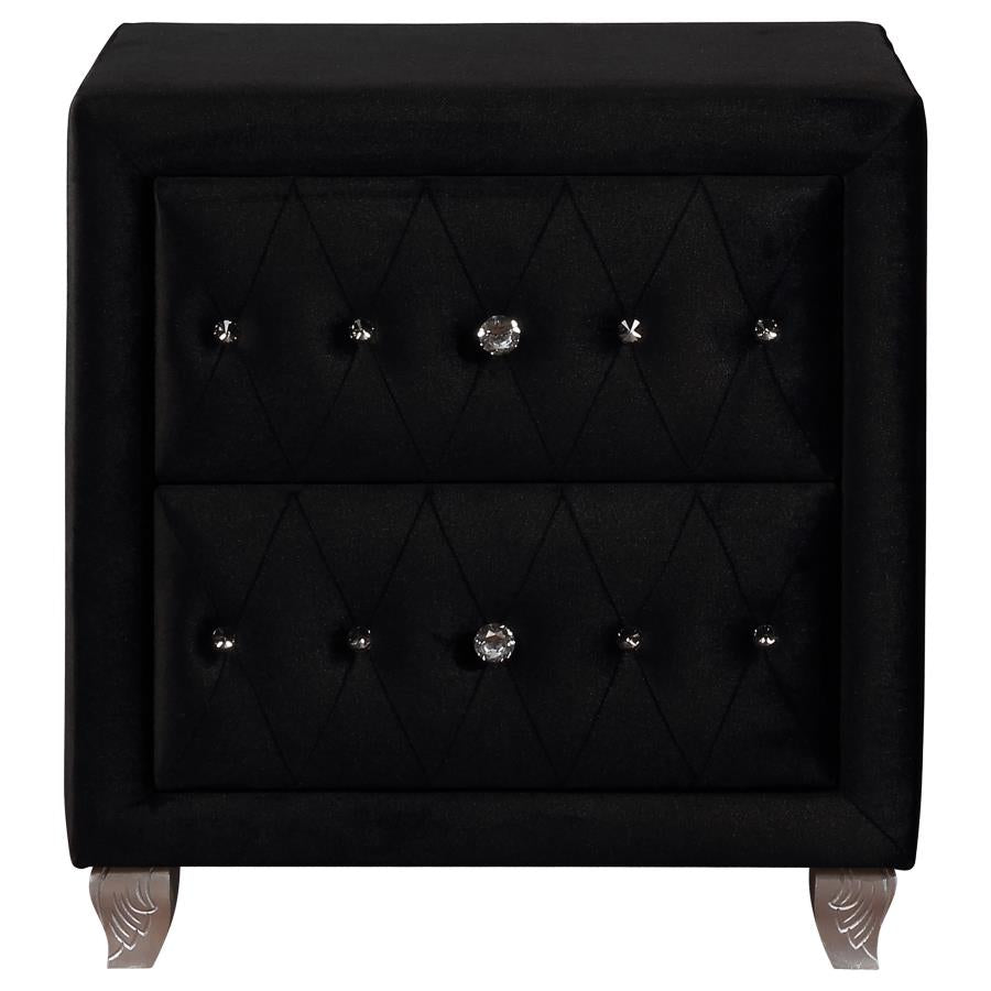 Deanna Black Eastern King Bed 4 Pc Set - MyWaynesHome #