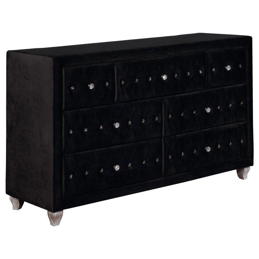 Deanna Black Eastern King Bed 4 Pc Set - MyWaynesHome #