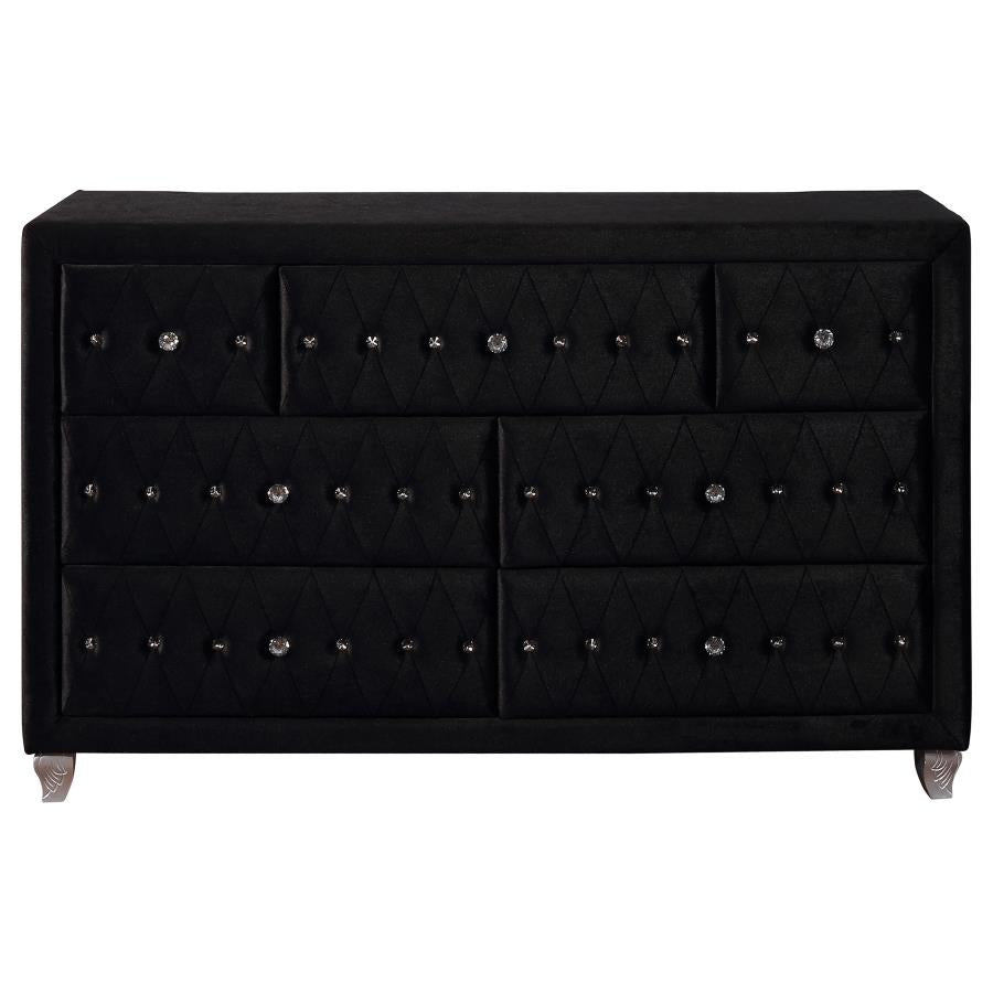 Deanna Black Eastern King Bed 5 Pc Set - MyWaynesHome #