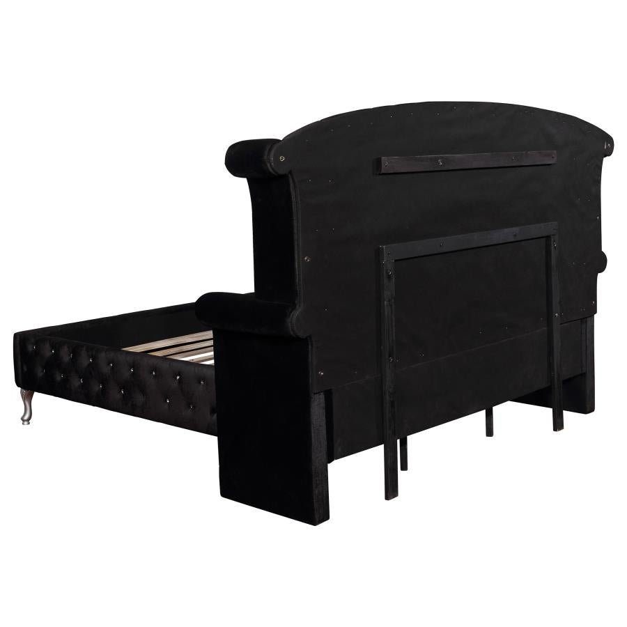 Deanna Black Queen Bed 5 Pc Set - MyWaynesHome #