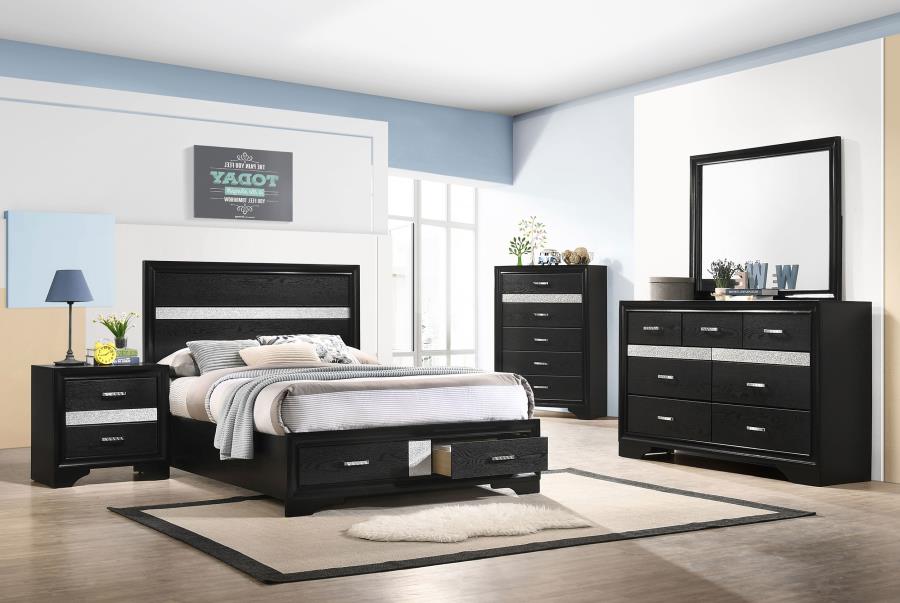 Miranda Black Full Storage Bed - MyWaynesHome #