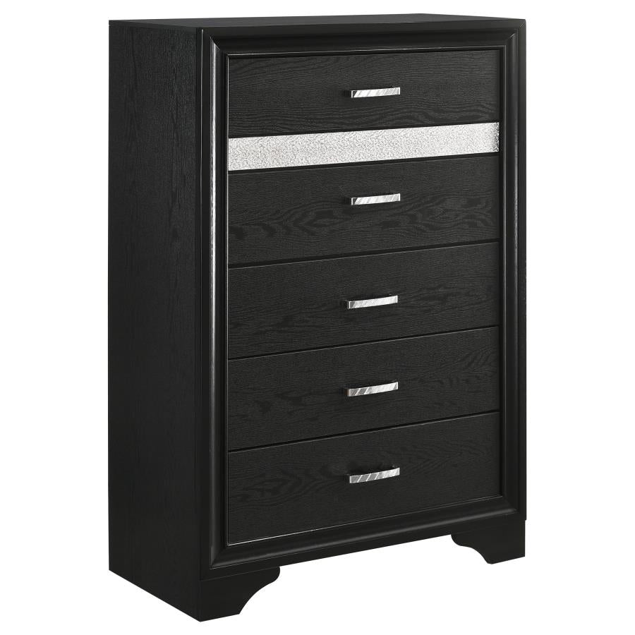 Miranda Black Eastern King Bed 5 Pc Set - MyWaynesHome #