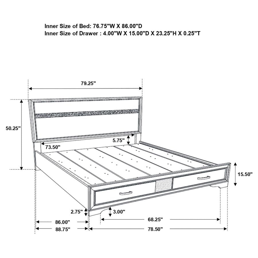 Miranda Black California King Bed 4 Pc Set - MyWaynesHome #