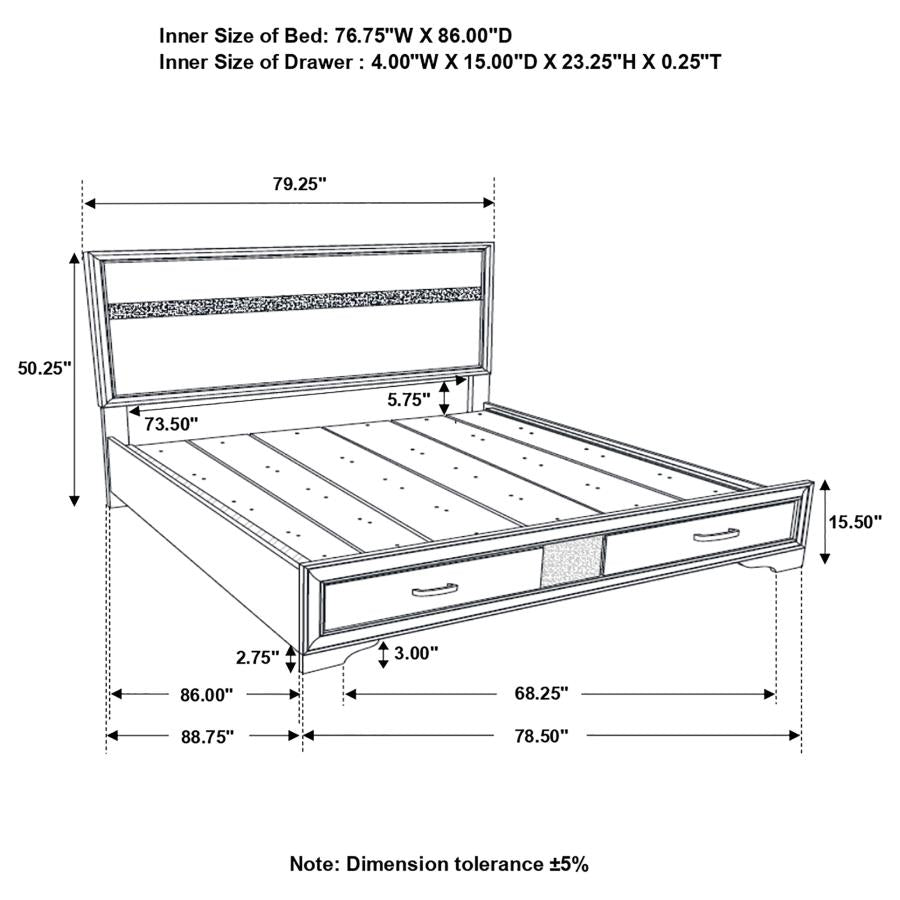 Miranda Black California King Storage Bed - MyWaynesHome #